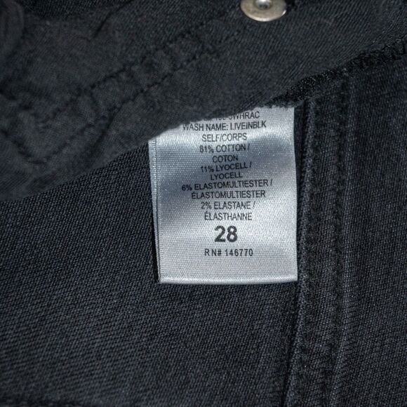 RE/DONE Size 28 High-Rise Denim Jeans Live Black Fray distressed - Picture 7 of 12